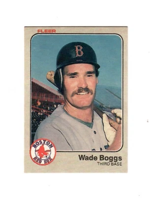 Tarjeta de béisbol Wade Boggs 1983 Fleer Boston Red Sox RC ROOKIE #179 Foto 1 de 2