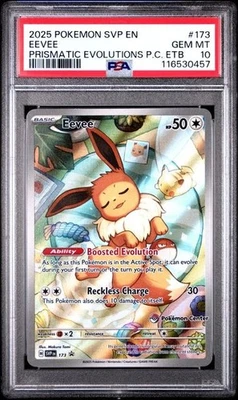 EEVEE PRISMATIC EVOLUTIONS POKEMON CENTER PROMO PSA 10 GEM MINT #173 - Image 1 of 2