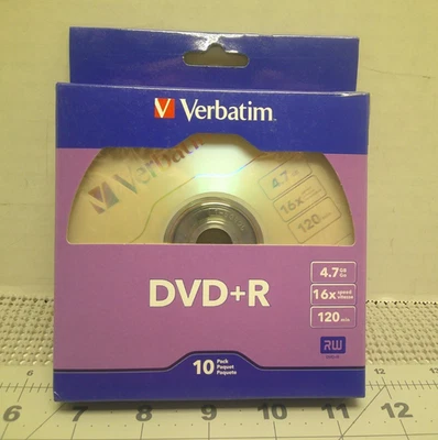 Verbatim DVD+R Recordable Disc, 4.7GB 16x Silver 10/Pack 120 Min VER97956 - Image 1 of 4