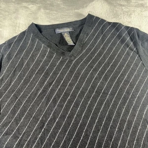 Banana Republic Sweater Men’s Medium Black Silk Cashmere V Neck Vtg - Picture 1 of 8
