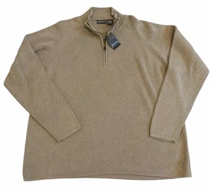 St John’s Bay Heavy Quarter Zip Sweatshirt Brown Men’s XL NWT - Picture 1 of 4