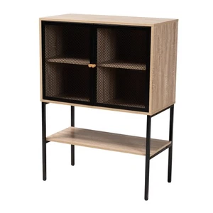 Asher Sideboard and Server, 5-Shelf, Natural Brown/Black - Picture 1 of 9
