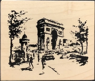 Sello de goma Arco del Triunfo postal París B Line Designs Foto 1 de 3