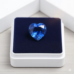9–10 Ct Certified Blue Sapphire | Heart Cut Natural  Loose Gemstone for Jewelry - Picture 1 of 10