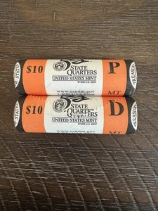 2007 - P&D Montana State Quarters 40 Coin 2 Roll Set - Mint Sealed Box R53 - Picture 1 of 5