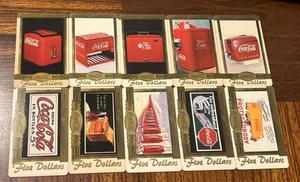 Coca Cola 1996 5 $ Telefonkarten 10er Set Gold komplett Anzeigetafel - Bild 1 von 5