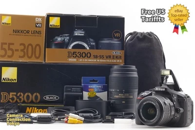 SC4702 [Top MINT in Box] Nikon D5300 24.2MP Camera 18-55mm 55-300mm Lens JAPAN - Image 1 of 4
