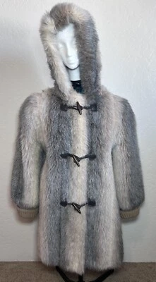 Abrigo Vintage Años 80 Jordache Imitación Piel Plateada Capucha Palanca Talla 13/14 L Hecho en EE. UU. Foto 1 de 4