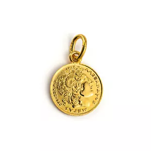 14K Gold Alexander the Great Coin Pendant Ancient Greek Jewelry - Picture 1 of 4