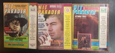 HIT PARADER MAGAZINE 1971 LOT OF 3 MICK JAGGER, NEIL DIAMOND JETHRO TULL THE WHO Foto 1 de 4