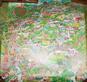 1983 Peachtree Road Race Poster Wo ist Waldo Style Atlanta Marathon Coca-Cola - Bild 1 von 8