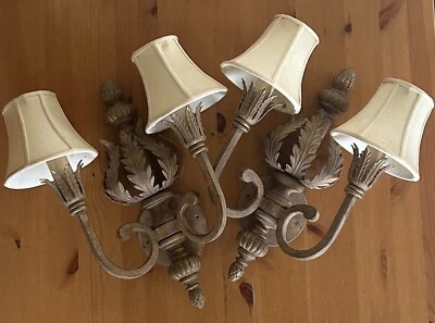 Пара настенных светильников бра изобразительного искусства в стиле рококо ручной работы на Хайалеа, Флорида - Изображение 1 из 4