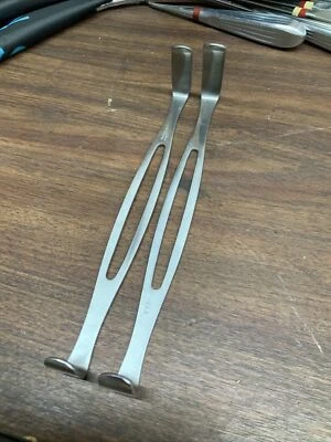 Juego de 2 instrumentos veterinarios retractores de doble extremo retractor de la Marina de los Estados Unidos Foto 1 de 3