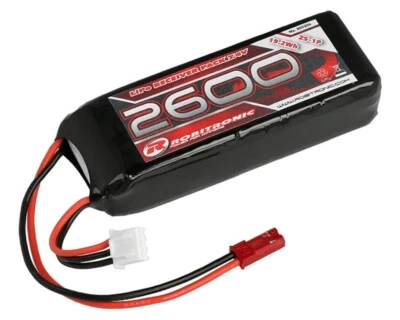 Robitronic LiPo Battery 2600mAh 2S 2/3A Straight for Rx R05206 modellismo - Immagine 1 di 4