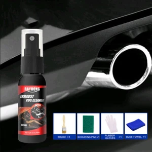 Limpiador de tuberías de escape de 30 ml eliminador de óxido para automóvil con guantes de goma herramienta de reparación de cepillo - Imagen 1 de 12