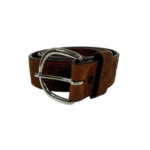 SILVER CREEK COLLECTION Leather Belt Embossed Mens Size 42 Made in USA - Picture 1 of 11