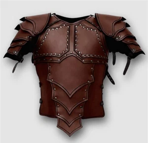 Medieval Bound Armor Battle Suit Leather Vest Warrior Cosplay Costume Top Unisex - Picture 1 of 9