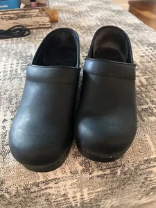 Pre-OwnedDANSKO Black clog shoe size 37 Professional Antique Oiled FLAW NO BOX - Picture 1 of 5