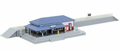 Rokuhan Z gauge S047-1 station building set blue NEW from Japan - Image 1 of 4