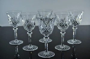 ANCIENNES 6 VERRES A VIN EN CRISTAL TAILLE SOUFFLE MODELE SAMMY TAILLE ST LOUIS - Picture 1 of 24