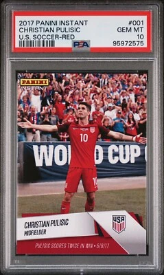 Christian Pulisic 2017 Panini Instant #001 Red Print Run /358 SP Rookie PSA 10 - Imagem 1 de 4