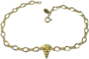 Vintage Jewelry Bracelet SIGNED CARLA 12K Gold Filled Medical Caduceus Chain 28 - Picture 1 of 2
