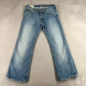 Abercrombie & Fitch Kilburn Low Rise Boot Cut Denim Jeans Faded Distressed 32x30 - Picture 1 of 14