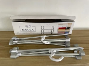 HODOLA 2er Pack Hosenbügel für Schrank faltbar rutschfest Legierung Magic Kleiderbügel - Bild 1 von 5