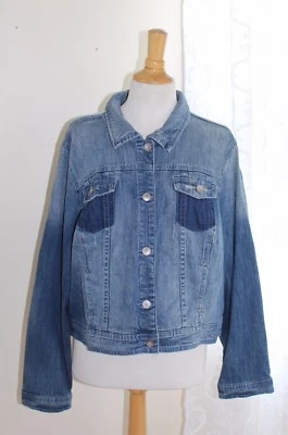 Fashion Bug- 24W 2X Fabulous Light Denim Jean Distressed Jacket -Mint - Image 1 of 4