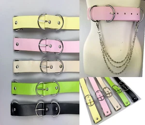 Cinture donna moda pelle con catene larghe 1,5" da donna in 6 colori - Foto 1 di 11