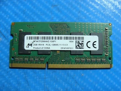 Dell 15 5559 Micron 2GB Memory Ram SO-DIMM pc3l-12800s MT4KTF25664HZ-1G6P1 - Image 1 of 2