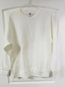 VTG Delta Blank White Sweatshirt Large Made In USA NEW - Picture 1 of 2