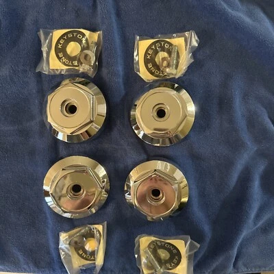 RARE NOS SILVER Cragar Keystone Octagon Wheel Center Caps Vintage & Collectible Foto 1 de 4