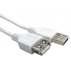 White USB Extension Cable Extender Lead A Male to Female 12cm 0.25m 1m 2m 3m 5m