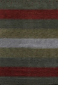Striped Gabbeh Contemporary Area Rug 7x10 ft Wool Hand-knotted Decorative Carpet - Picture 1 of 12