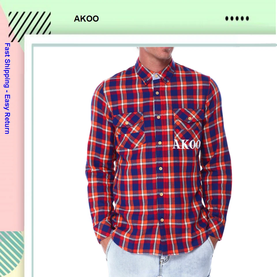 Akoo checks ls woven Blueprint shirt Red/Navy XL