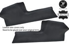 GREY STITCH 2X KNEE PAD REAL LEATHER COVERS FITS LOTUS ELITE ECLAT 1975-1982
