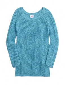 NWT Justice Girls Turquoise Metallic Cableknit Sweater 6 NEW - Picture 1 of 1