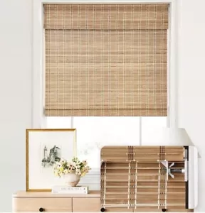 LazBlinds Bamboo Roll Up Blinds Light-Filtering Window 35” W x 64'' H No Tools - Picture 1 of 6