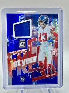 2023 PANINI OPTIC JALIN HYATT FIRST YEAR FRESH BLUE HYPER ROOKIE RC GIANTS - Picture 1 of 2