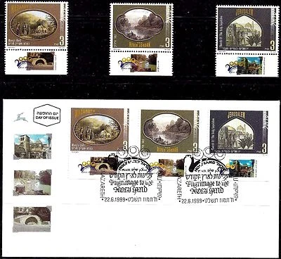 ISRAEL 1999 Stamps & FDC HOLY CHRISTIAN SITES  PILGRIMAGE TO HOLYLAND  MNH XF - Image 1 of 3