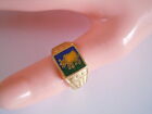 Brass? Vintage Ring Adjustable China Zodiac Sign Email Buffalo 4,0 G/Gr.53