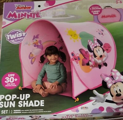 Parasol emergente Minnie Mouse nuevo con 3 anvhors y bolsa de transporte 22 X 22 Foto 1 de 2