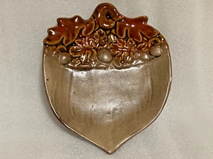 Niedliche Herbst Ernte Eichel 6x6" Keramik Küche Teller Löffel Rest Mayrich CHIP lesen - Bild 1 von 11