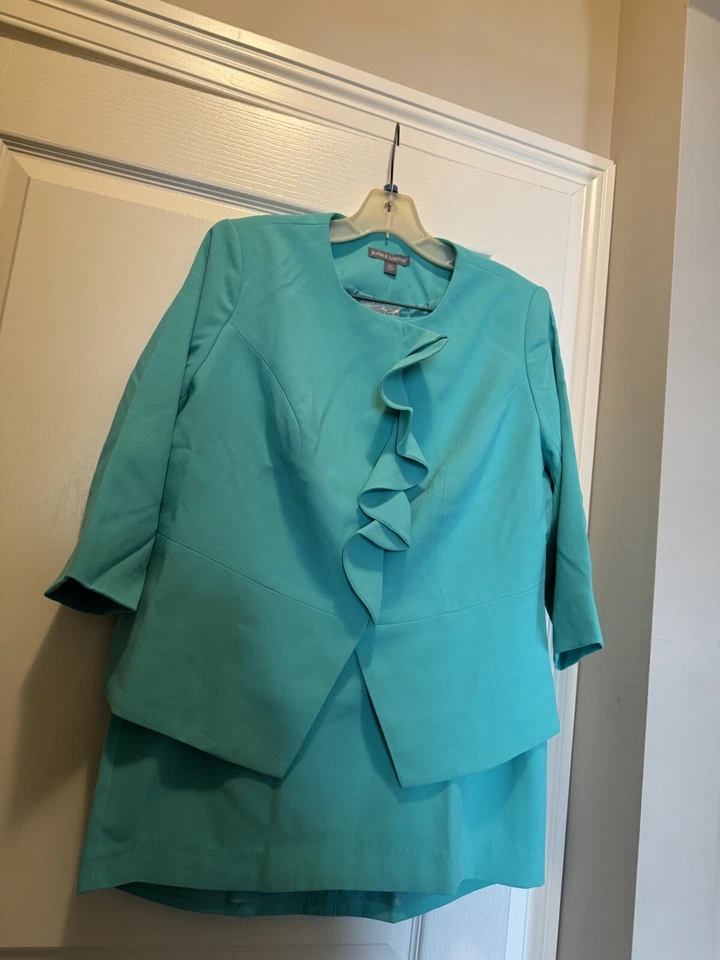 NUEVO CON ETIQUETAS Jessica London Mujer Talla 14W 2 Piezas Falda Traje HERMOSO Foto 1 de 4