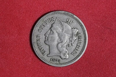 Estate Find 1873 - Three Cent Nickel!!  #K51829 - Image 1 of 2