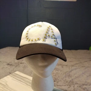 Vintage O’Neill Trucker Hat Mesh SnapBack Black Flowers CA Woman’s Hat - Picture 1 of 7