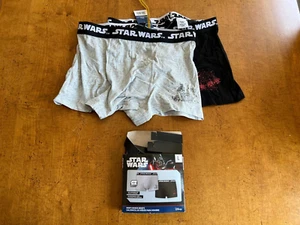 NEW STAR WARS MEN’S BOXER BRIEFS Black Grey White Bottom Large L 2 undergarment - Picture 1 of 2