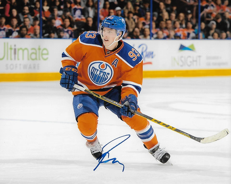 Foto firmada autografiada 8x10 de la NHL de Ryan Nugent Hopkins de Edmonton Oilers certificado de autenticidad Q Foto 1 de 1