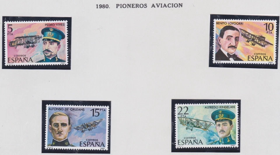 España: 1980. Pioneros de la aviación. (Edifil 2595-2598) - Imagen 1 de 1